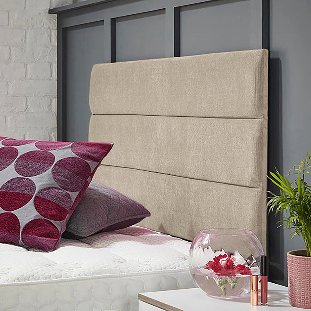Eleganza Home Bliss Single Cream Naples Strutted Headboard Image 2