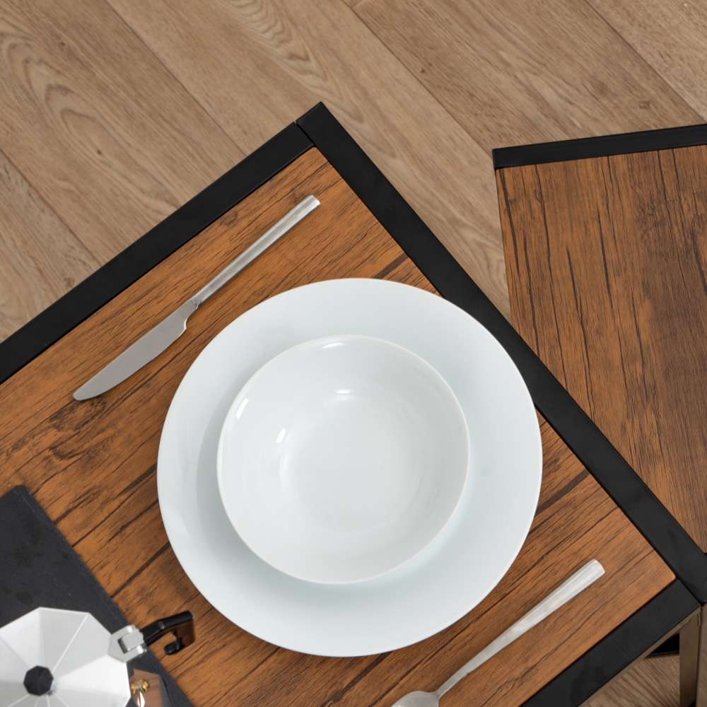 Harbour Housewares 2 Seater Compact Dining Set Brown and Black Image 4