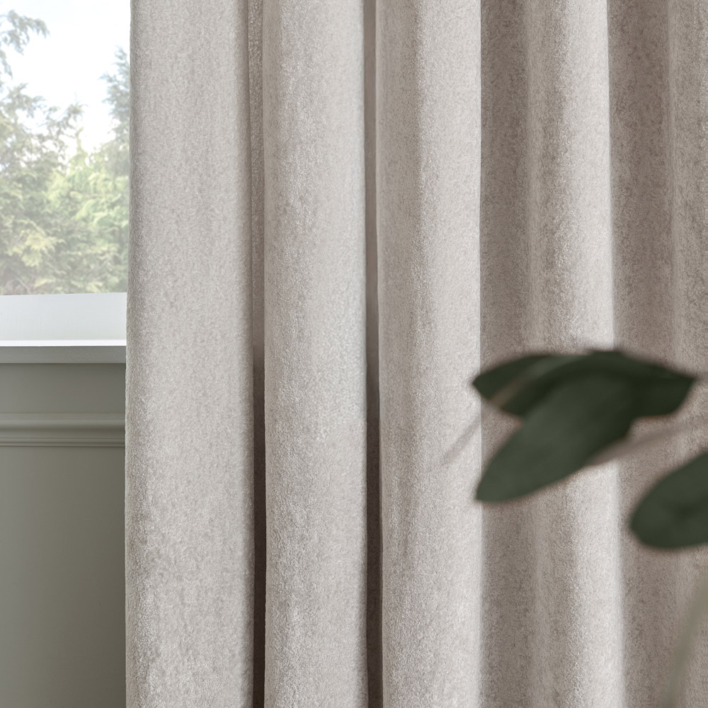 Paoletti Lustre Silver Velvet Fully Lined Eyelet Curtains 117 x 183cm Image 4