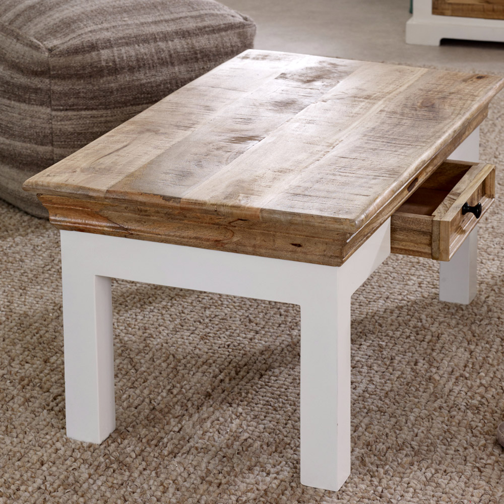 Brooklyn Alfie Single Drawer Solid Mango Wood Coffee Table Image 6