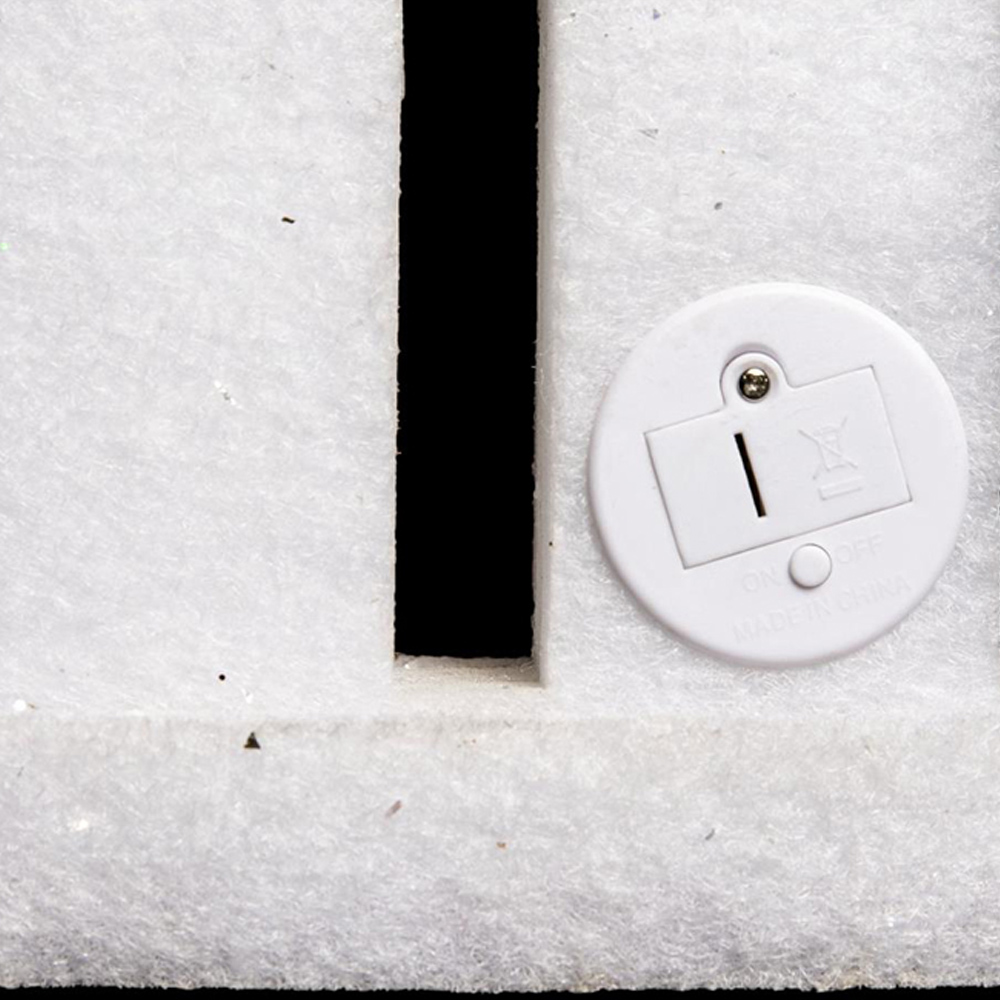 Shatchi Red Glitter Foam Snow Covered Pre Lit Twin Candles Christmas Decoration 31cm Image 3