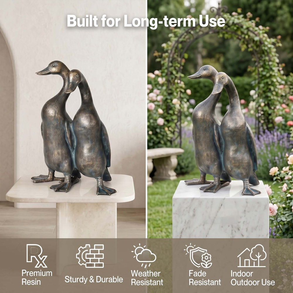 Levede Bronze Resin Outdoor Duck Garden Ornament 2 Pack Image 8