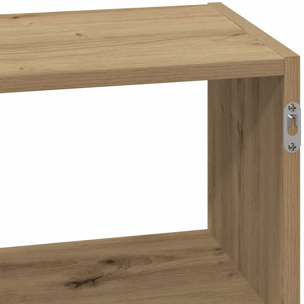 vidaXL 5 Shelf Artesian Oak Floating Wall Shelf Image 8