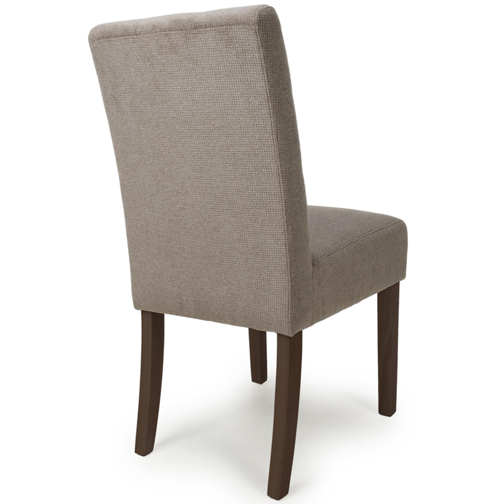 Portland Harlow Light Brown Flax Walnut Legs Waffle Back Dining Chair Image 5