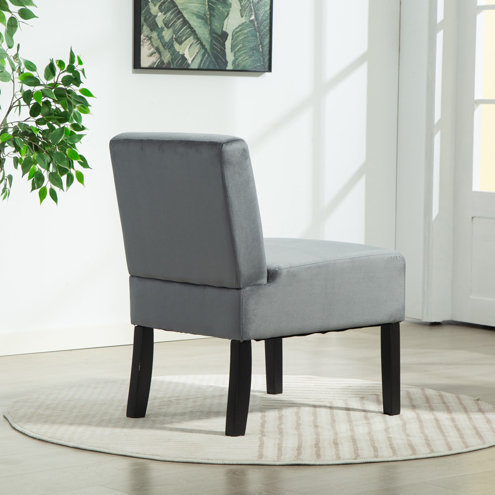 Artemis Home Valina Velvet Fabric Grey Accent Chair Image 4