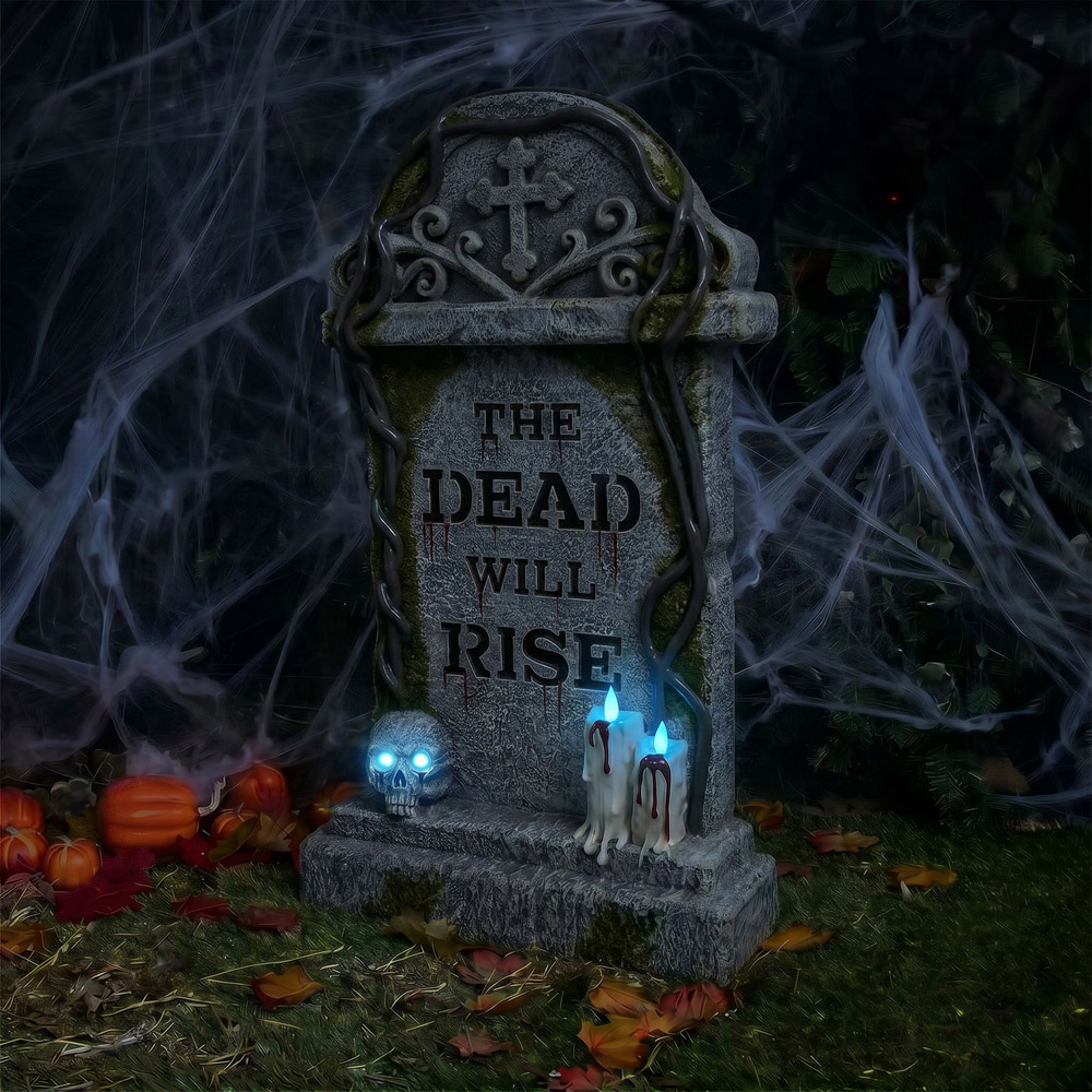 wilko Multicolour LED Halloween Gravestone Ornament 3ft Image 3