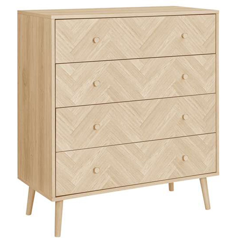 Birlea Herringford 4 Drawer Oak Chest of Drawers Image 2