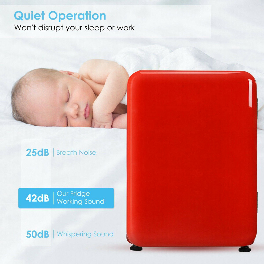 Costway Red 68L Compact Refrigerator with LED Light Image 5