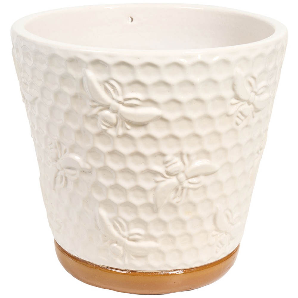 Stacking Bee Plant Pot White Image 1