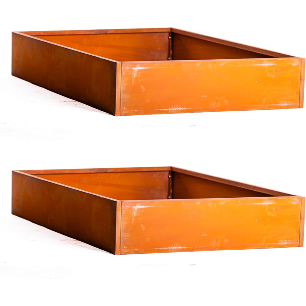 Garden Gear Rust Effect Metal Raised Garden Bed 80 x 60 x 20cm 2 Pack Image 1
