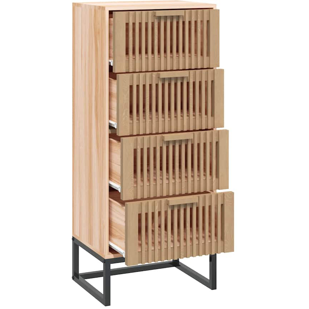 vidaXL 4 Drawer Brown Highboard Image 5