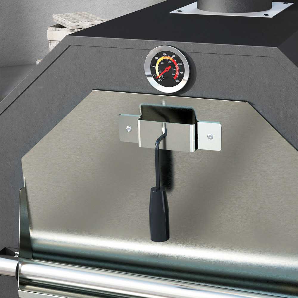 Outsunny Black 3 Tier Outdoor Pizza Oven Image 3