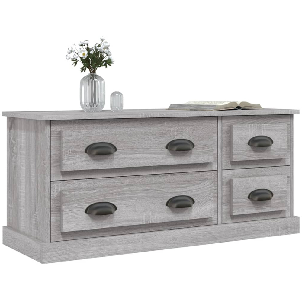 vidaXL 4 Drawer Grey Sonoma TV Cabinet Image 3