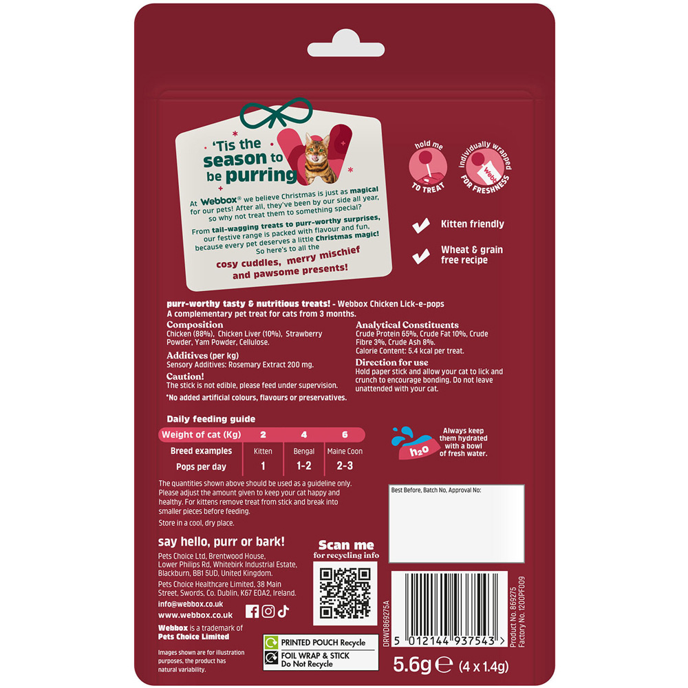 Webbox Lick-E-Pops Christmas Stocking Cat Treats Image 2