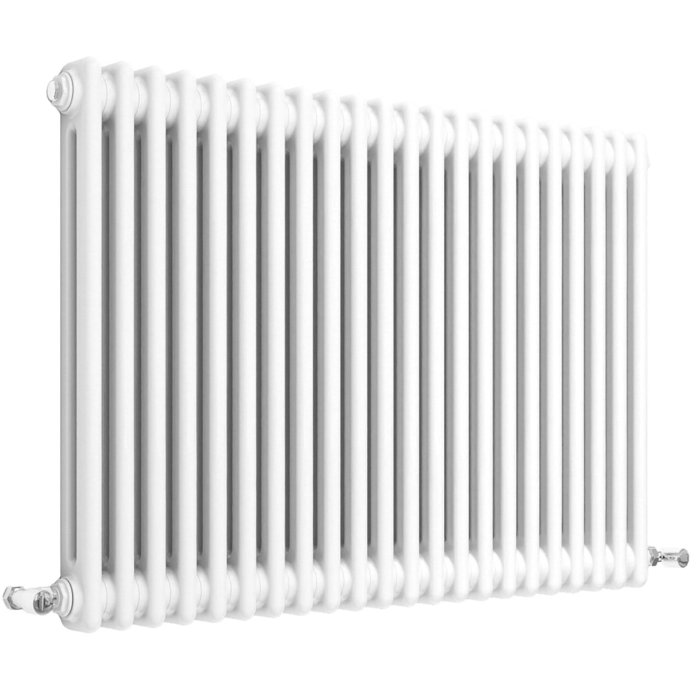 Stech Homes 3782 BTU White 2 Column Horizontal Radiator 600 x 1010mm Image 1