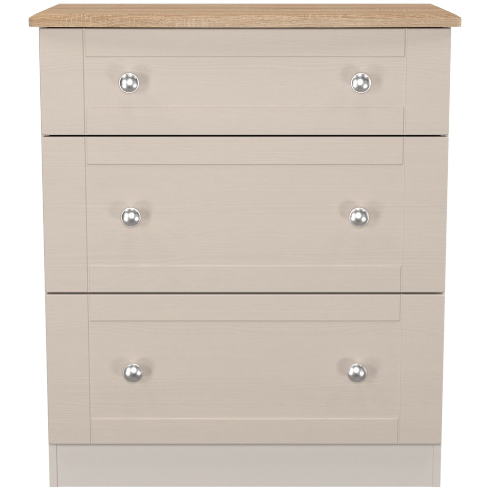 Crowndale Sussex 3 Drawer Kashmir Ash and Bardolino Oak Deep Chest of Drawers Ready Assembled Image 2
