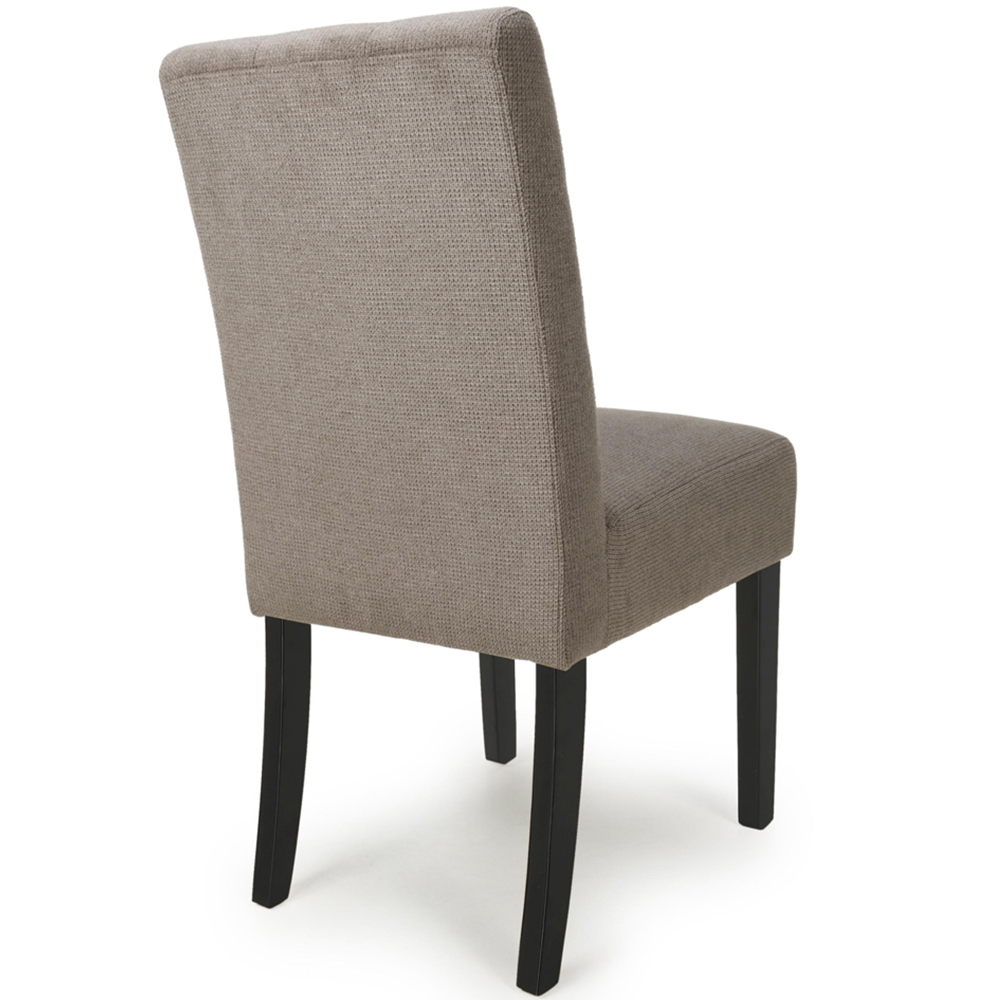 Portland Harlow Light Brown Flax Black Legs Waffle Back Dining Chair Image 5