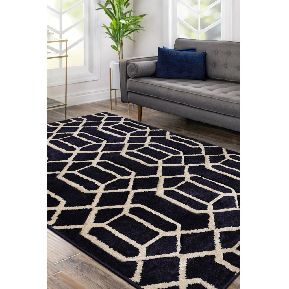 Homemaker Newport Navy Lattice Rug 200 x 290cm Image 4