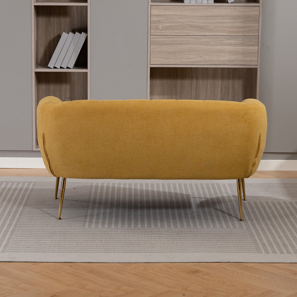 Artemis Home Stanton 2 Seater Yellow Fabric Shell Accent Sofa Image 6