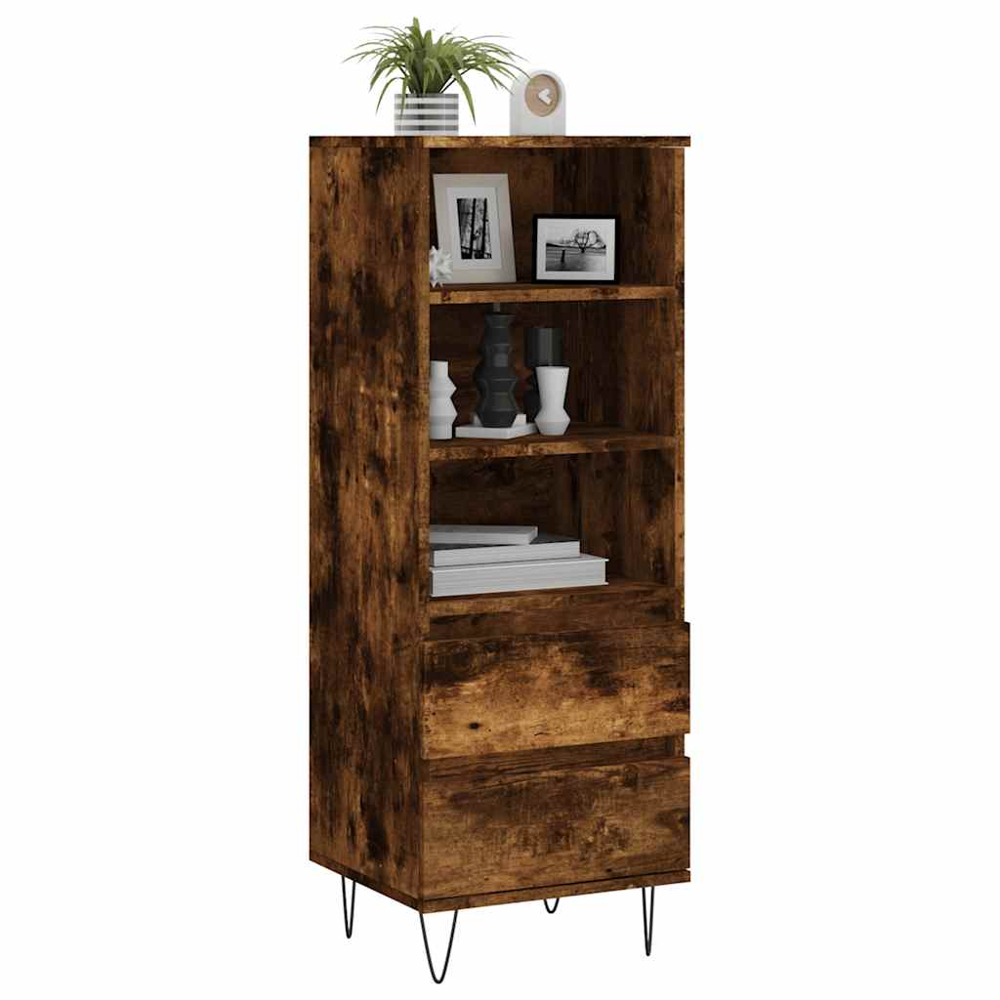 vidaXL 2 Drawer 3 Shelf Smoked Oak Highboard Image 3