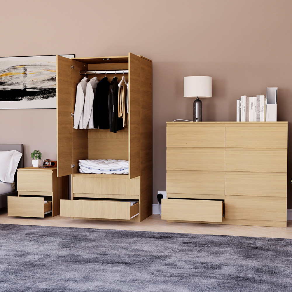 Vida Designs Denver Pine 3 Piece Bedroom Furniture Set Image 5