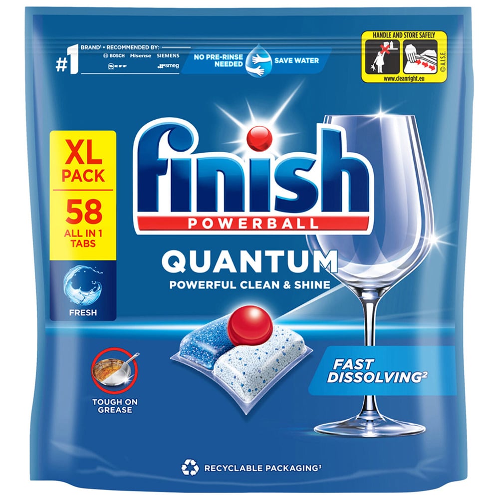 Finish Quantum All in One Fresh Regular Dishwasher Tablets 58 Pack Image
