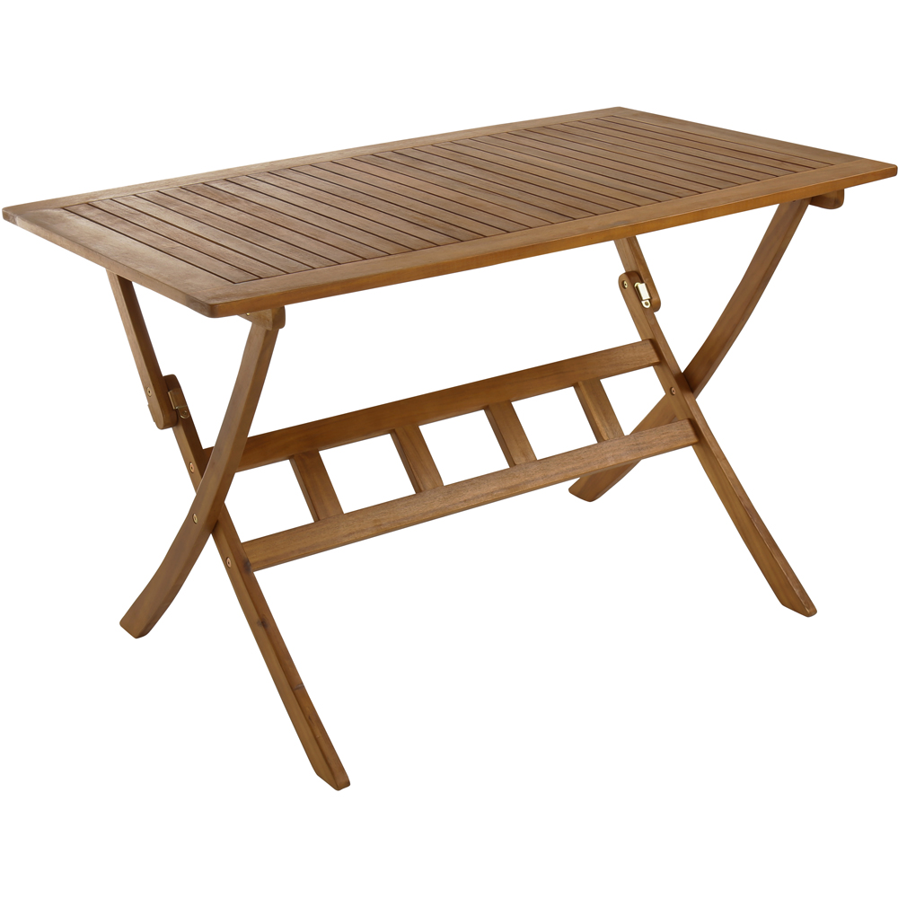 Charles Bentley 4 Seater Wooden Rectangular Foldable Table Image 2