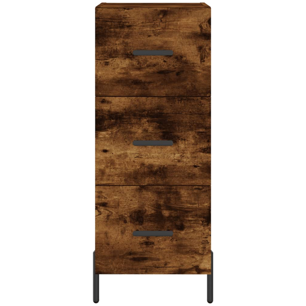 vidaXL Single Door 3 Drawer Smoked Oak Highboard Image 6