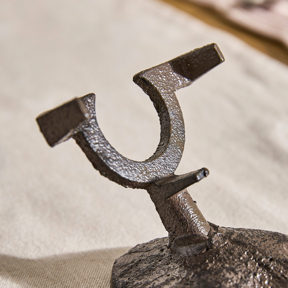 Dibor Antique Brown Cast Iron Stag Wine Bottle Holder Image 5