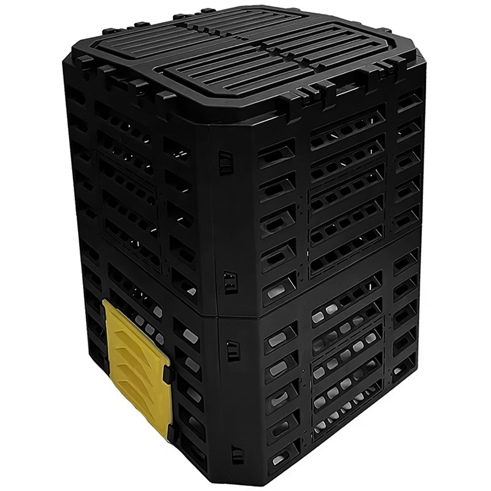 Living and Home Yellow Outdoor Garden Compost Bin with Ventilation 340L Image 2