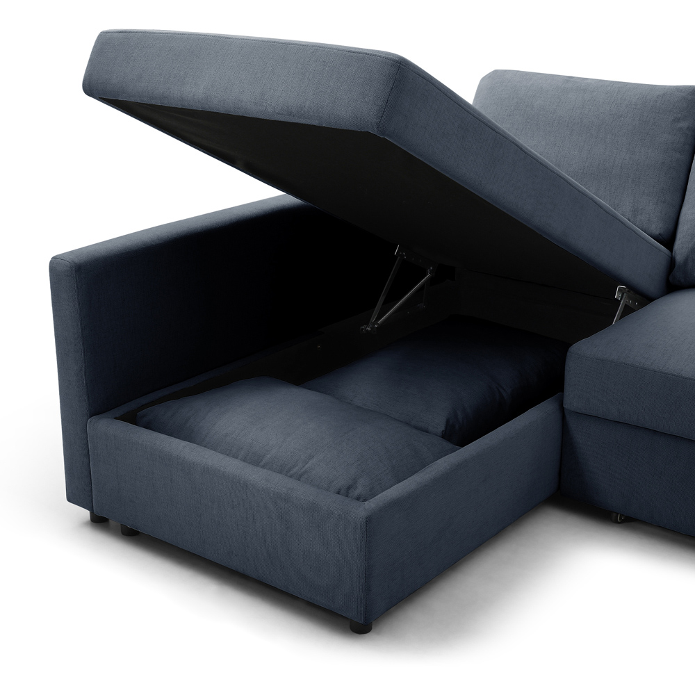 Clare 4 Seater Navy Corner Sofa Bed Image 8