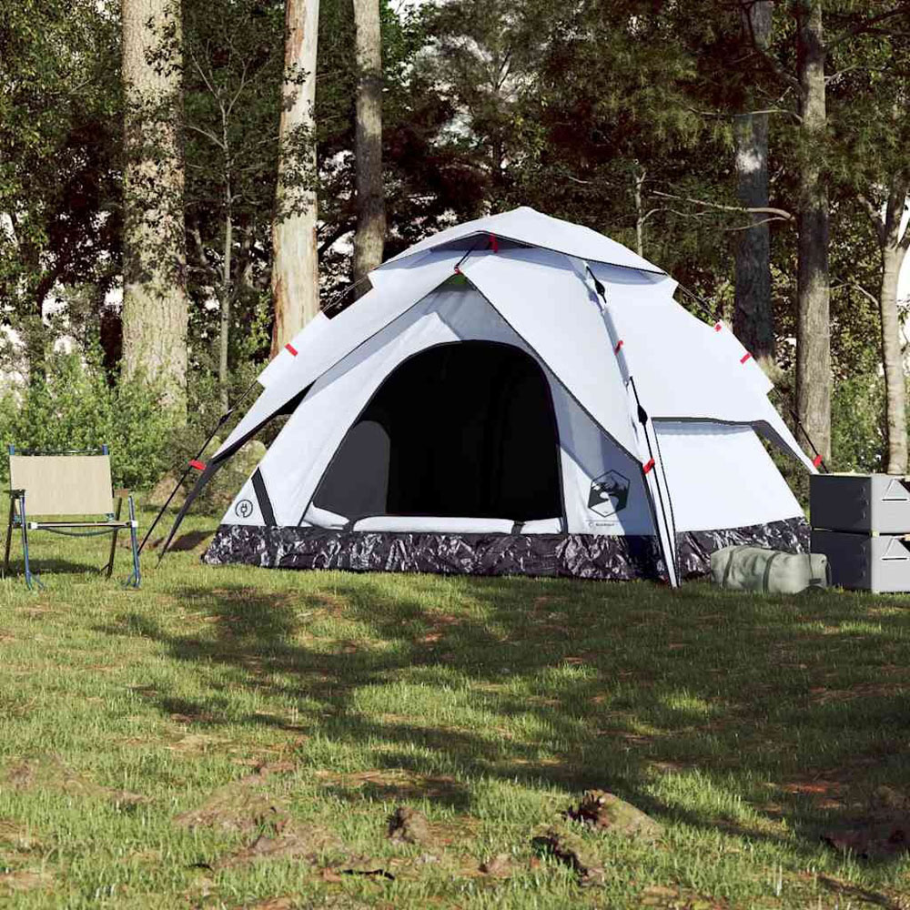 Walplus 5 Person Blackout Fabric Dome-Shaped Camping Tent with Carry Bag and Tent Rainfly White Image 7
