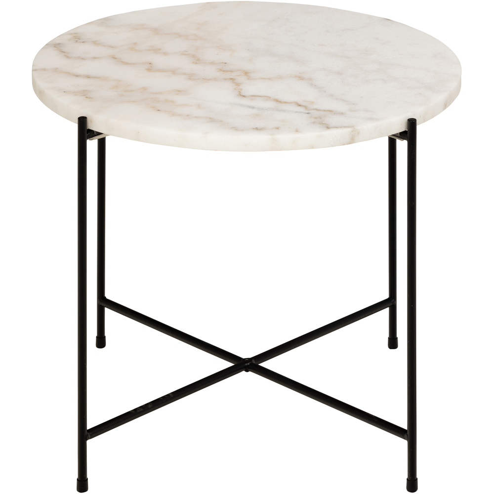 Florence Avila White Marble Top Side Table Image 2