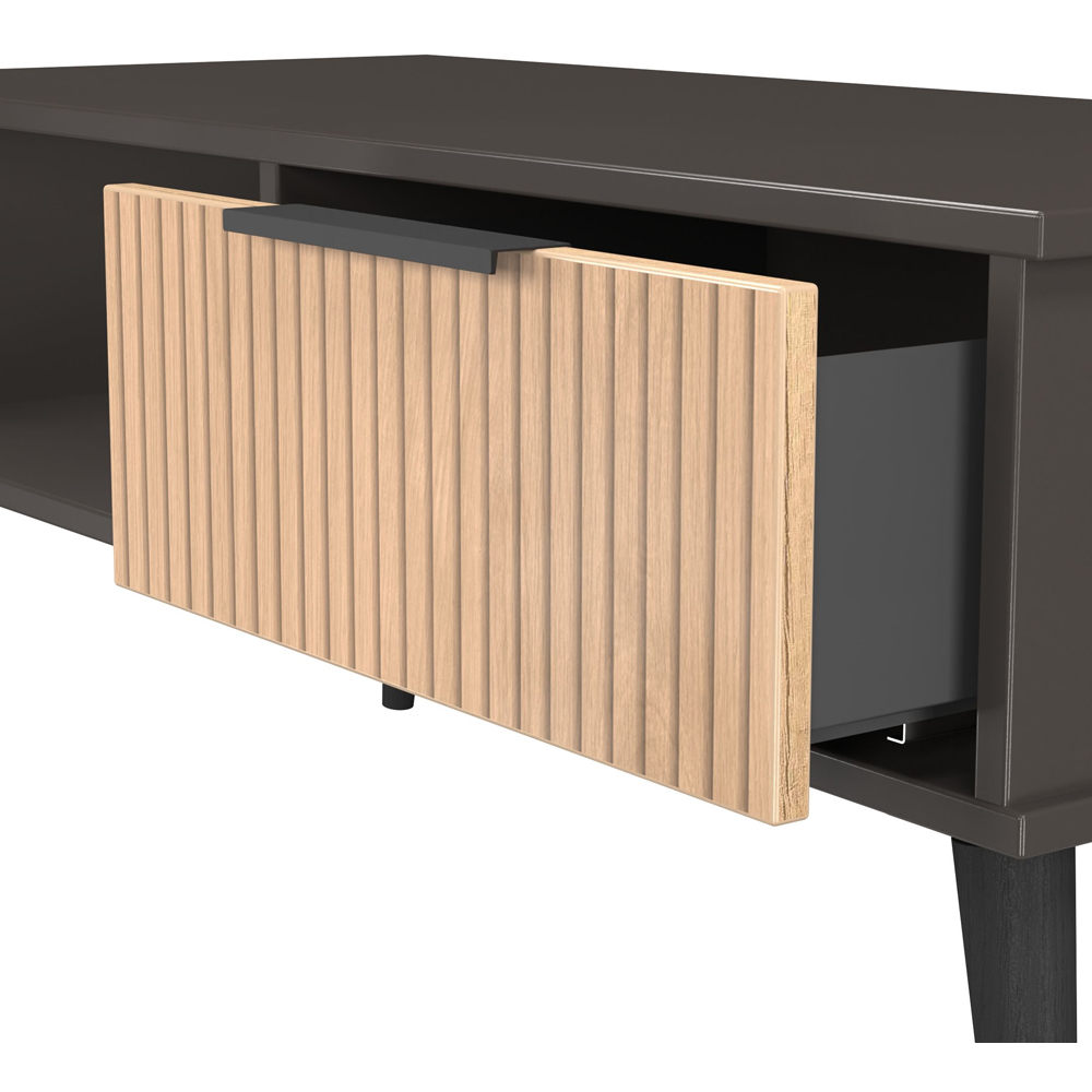 Crowndale Hong Kong Single Drawer Slatt Effect and Graphite Coffee Table Ready Assembled Image 6