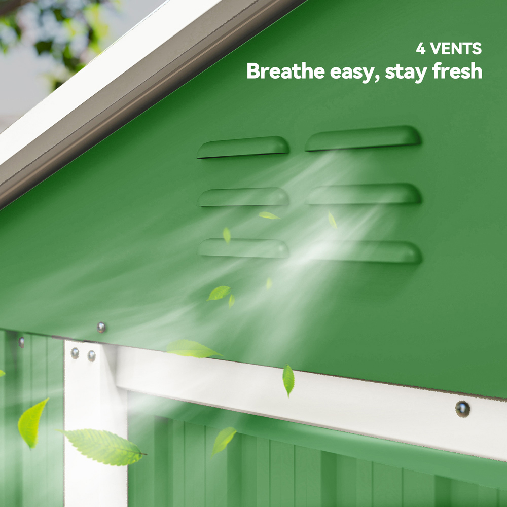 Outsunny 6 x 3.2ft Green Galvanised Steel Garden Storage Shed Image 7