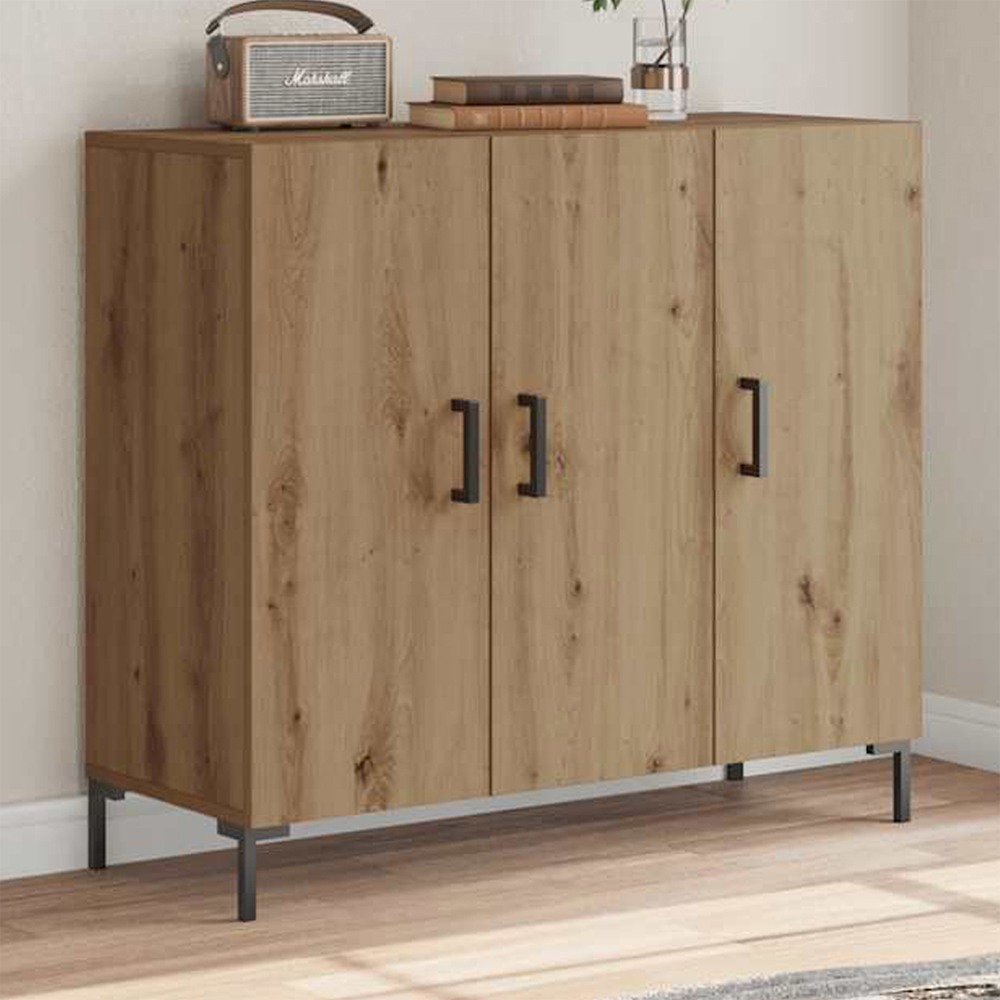 vidaXL 3 Door Artisan Oak Sideboard Image 1