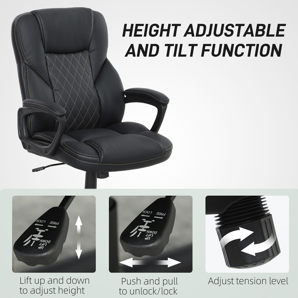 Portland Black Height Adjustable High Back Executive Office Chair Image 6
