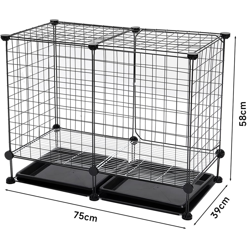 H&O Direct Black Metal Mesh Dog Crate with 2 Trays 58cm Image 6