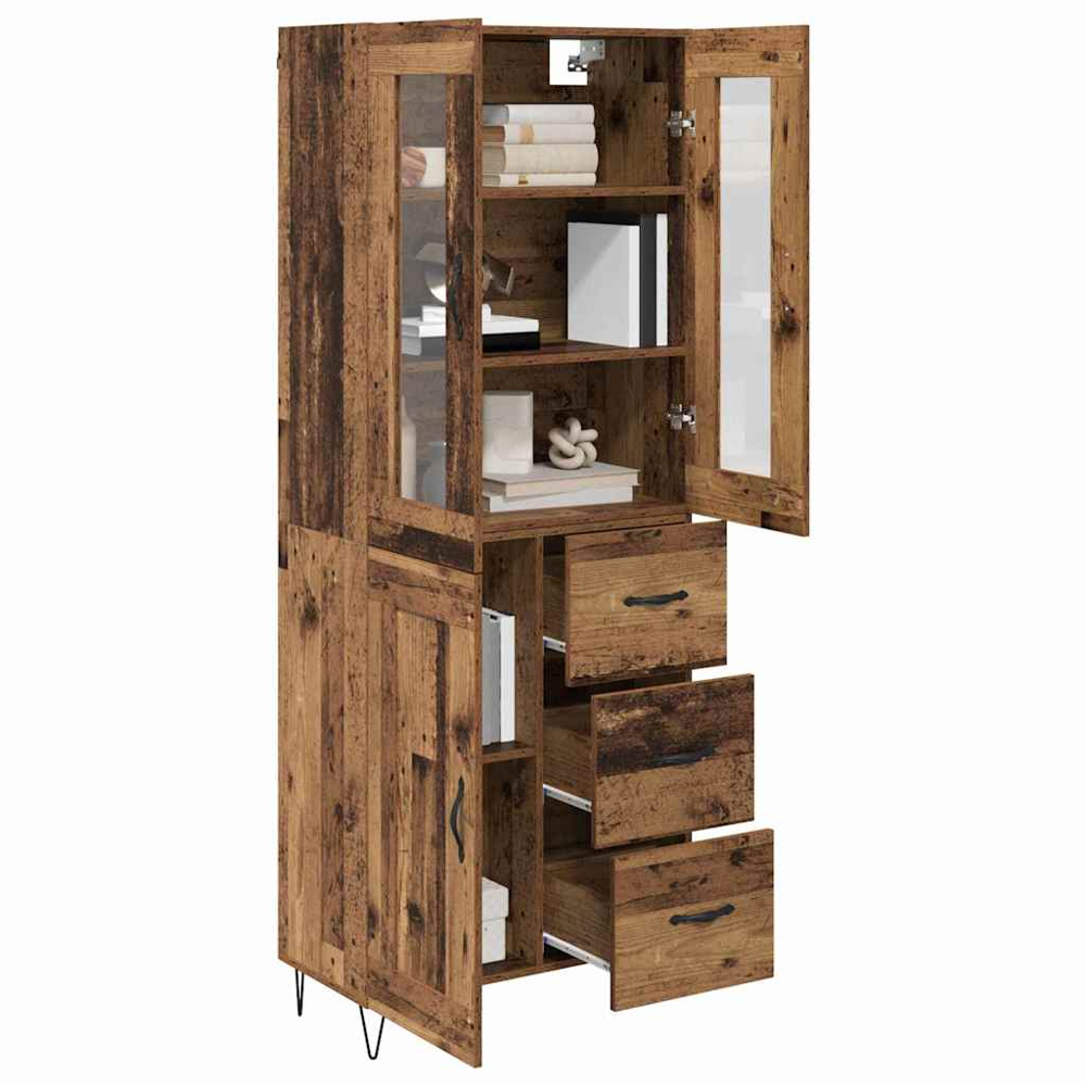 vidaXL 3 Door 3 Drawer Old Wood Sideboard Image 3