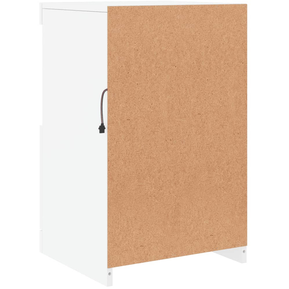 vidaXL Single Door 2 Shelf White LED Sideboard Image 7