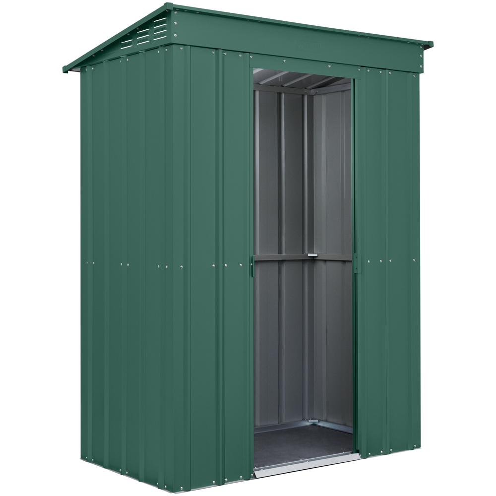 Globel 5 x 3ft 2 Door Green Metal Pent Garden Shed Image 2