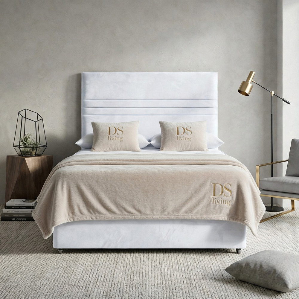 DS Living Harrington Super King Size White Plush Divan Bed Image 4