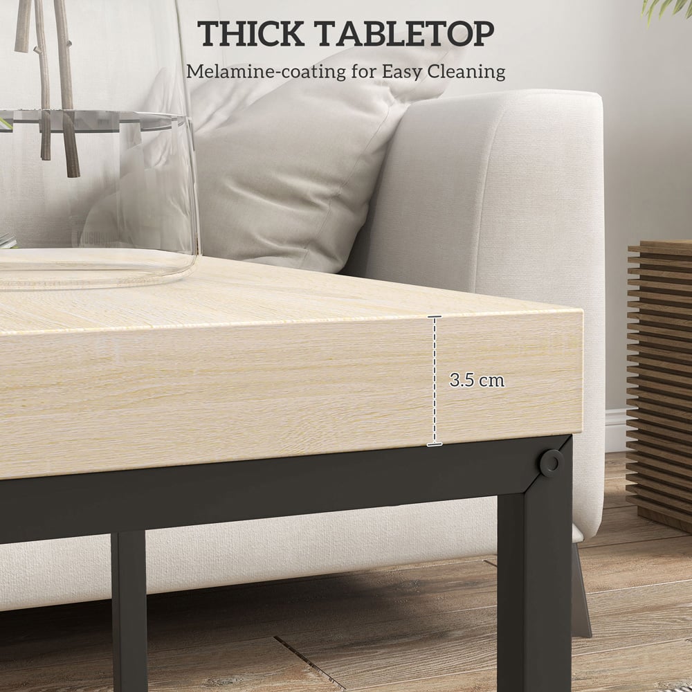 HOMCOM Oak Nesting Coffee Table Set of 2 Image 6