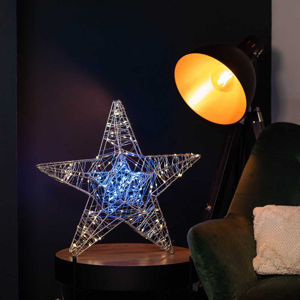 Samuel Alexander Double Star Silhouette LED Outdoor Christmas Decoration 55cm Image 6