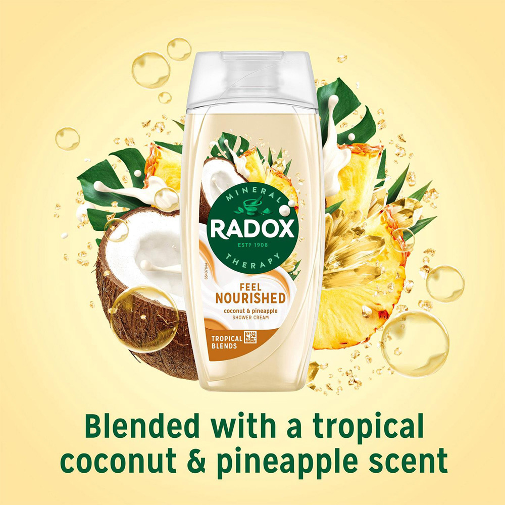 Radox Mineral Therapy Feel Nourished Coconut and Pineapple Moisturising Shower Cream 225ml 6 Pack Image 4