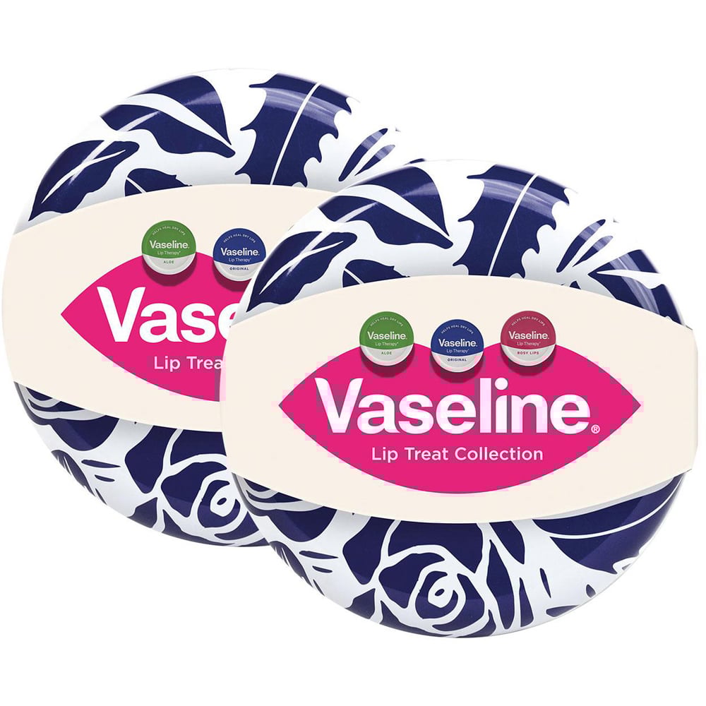 Vaseline Lip Treat Collection Rosy Aloe Original Balm Trio Tin Gift Set 2 Pack Image 1