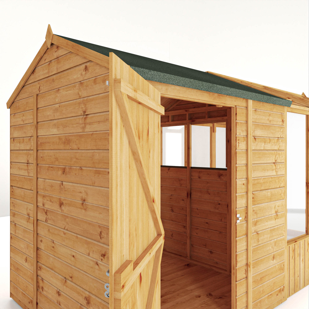 Mercia Woodsman Styrene 14 x 6ft Greenhouse and Shed Image 4