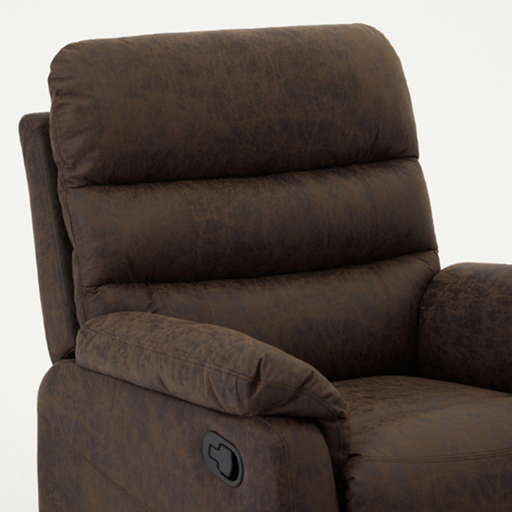 Home Detail Maxwell Brown Air Leather Manual Recliner Armchair Image 8