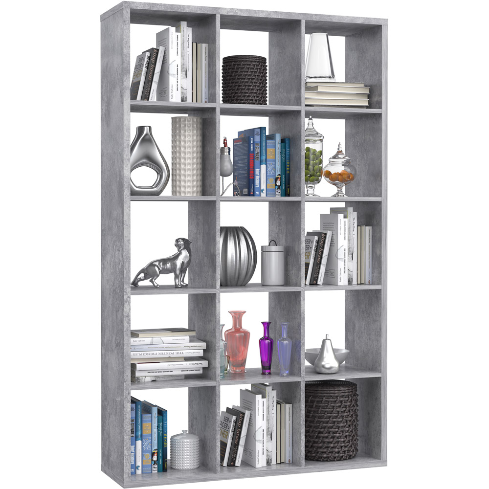 Florence Mauro Multi Shelf Concrete Grey Bookshelf Image 3