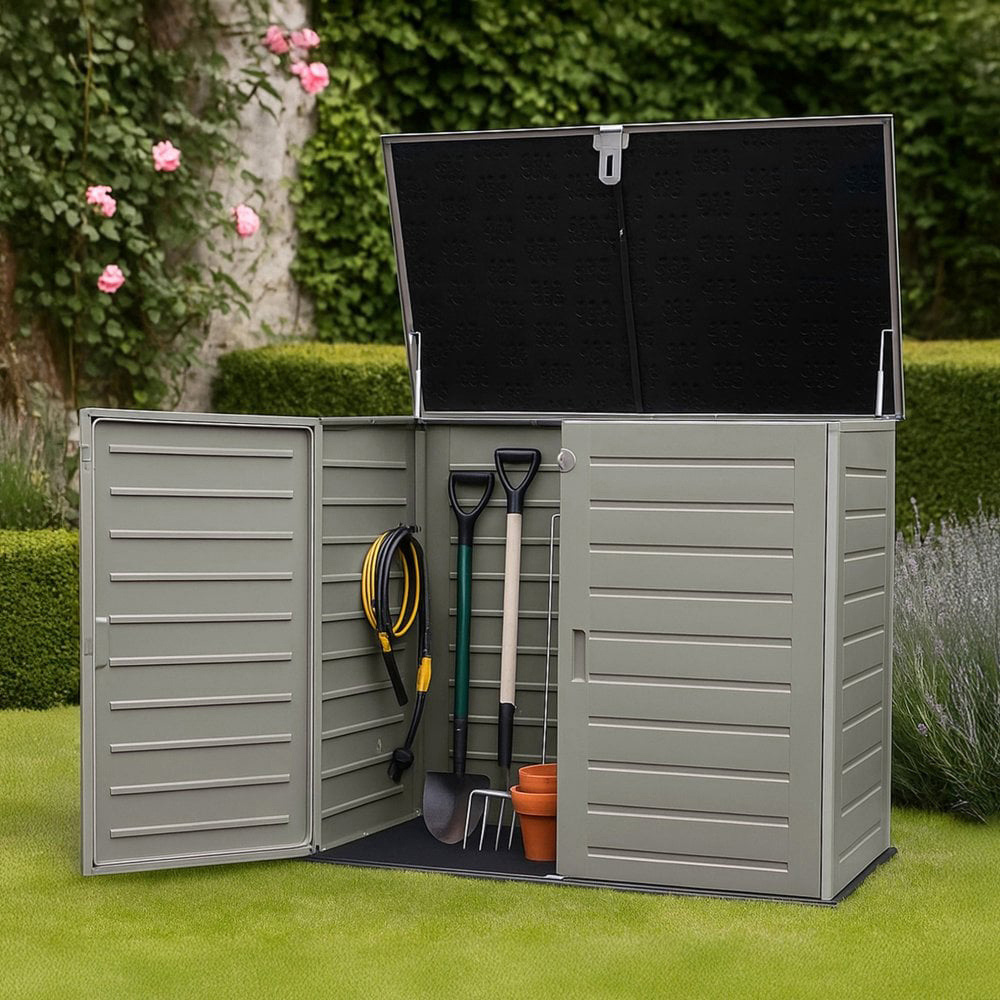 Jack Stonehouse 1170L Grey Plastic Weather-Resistant Garden Storage Cabinet Box Image 4